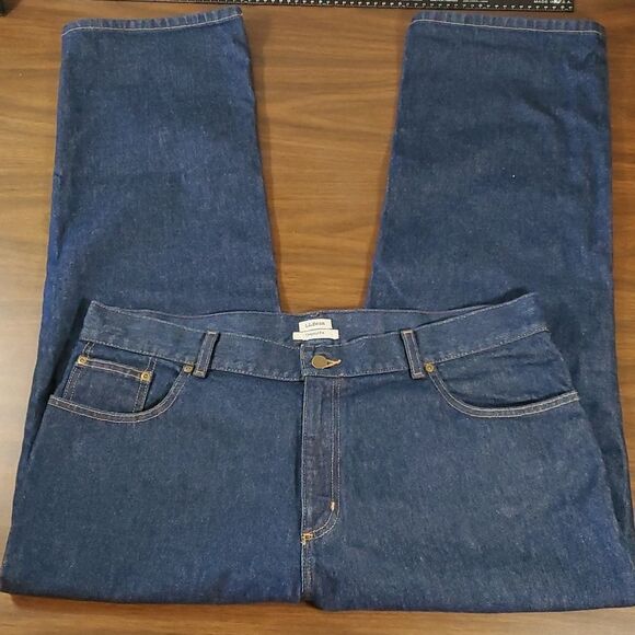 L.L. Bean Original Fit Straight Leg High Rise Jeans Dark Wash Women's Size 20P - Picture 3 of 13